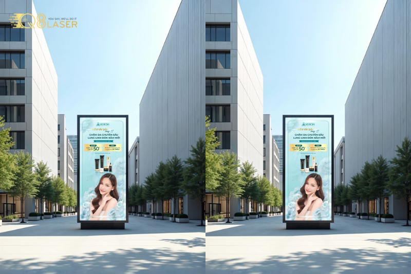 Bảng hiệu dọc thiết kế hiện đại tiết kiệm diện tích