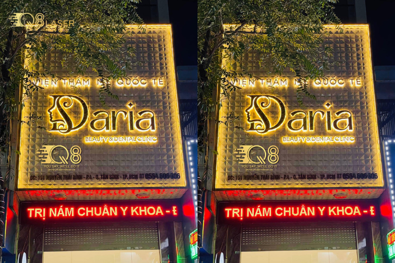 Bảng hiệu dọc treo cao thu hút ánh nhìn 