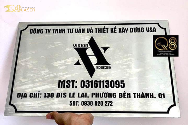 Bảng hiệu Inox ăn mòn trắng (Gương & Xước)