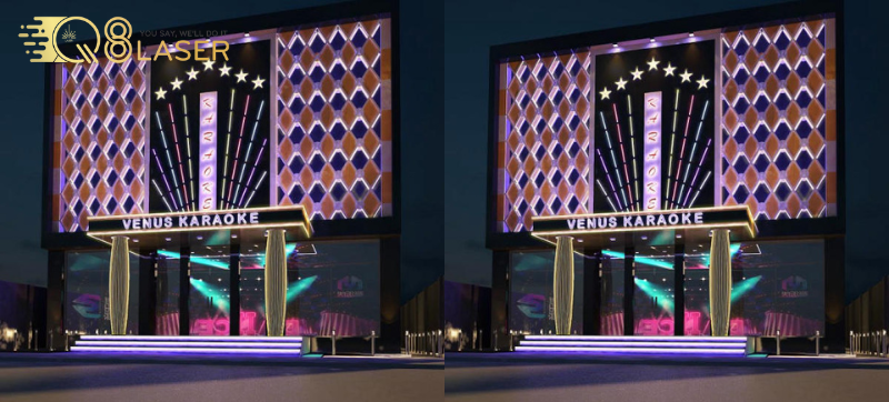 Bảng hiệu karaoke thiết kế thu hút ngay từ mặt tiền