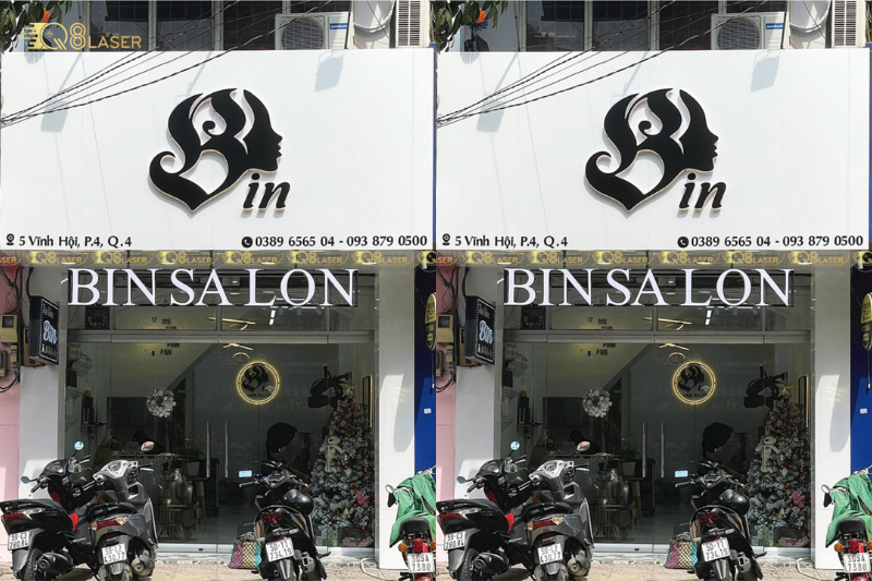 Bảng hiệu mica đẹp kết hợp màu sắc hài hòa