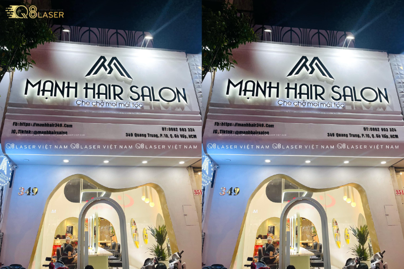 Bảng hiệu tiệm tóc nữ phong cách nữ tính