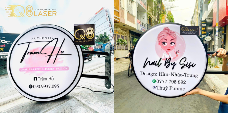 Bảng vẫy treo trước cửa hàng