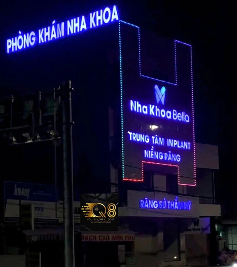 Bảng Hiệu Nha Khoa Bella – Dự Án Thi Công Q8 Laser