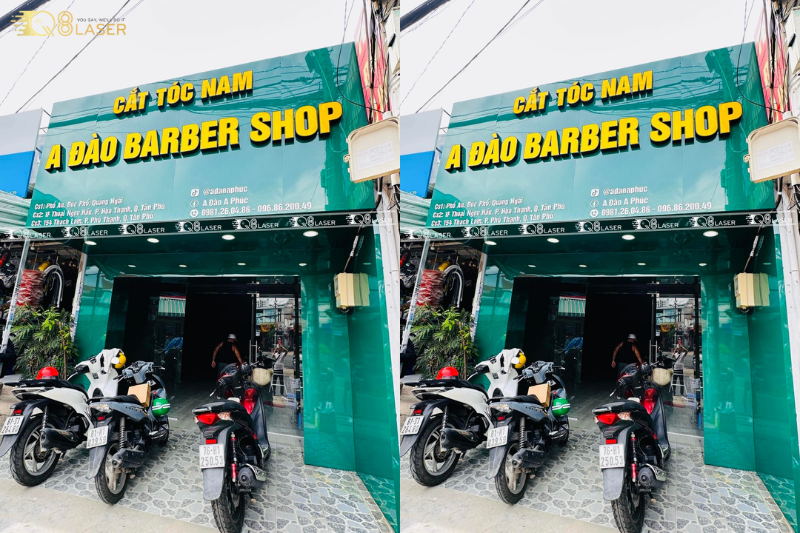 Biển cắt tóc đơn giản, rõ ràng, dễ nhận biết