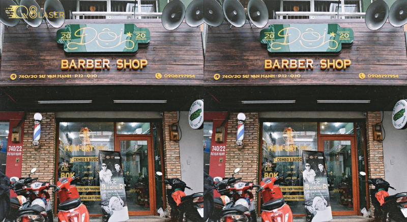 Biển cắt tóc nam nữ gọn gàng, dễ nhận diện