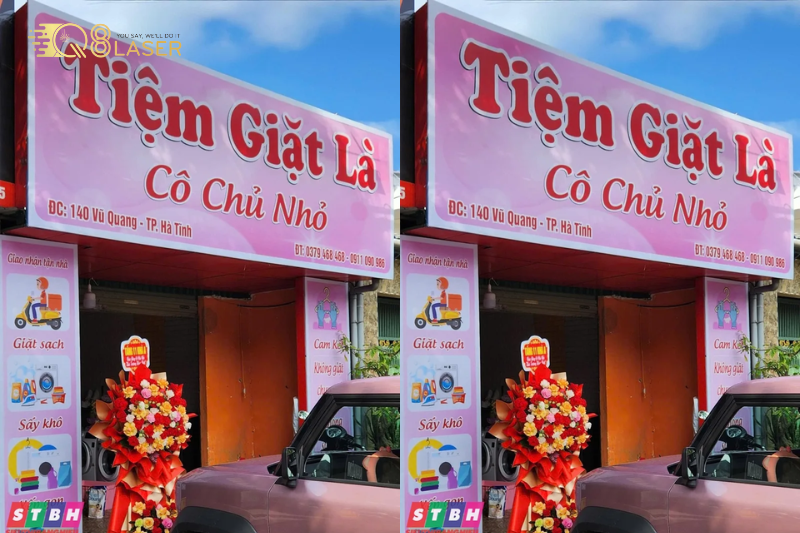 Biển giặt là sạch sẽ, rõ ràng