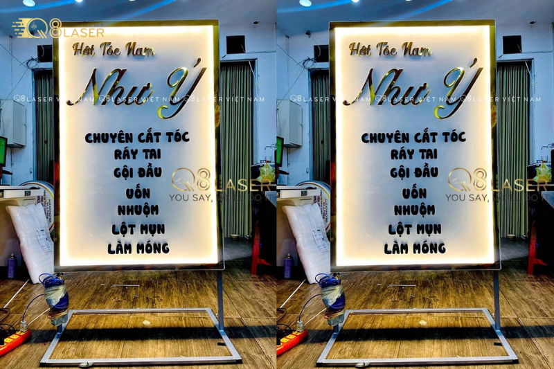 Biển hiệu dọc phù hợp nhà ống mặt tiền nhỏ