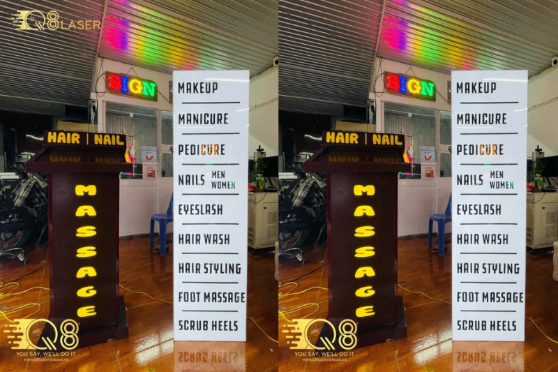 Biển massage thiết kế gọn gàng