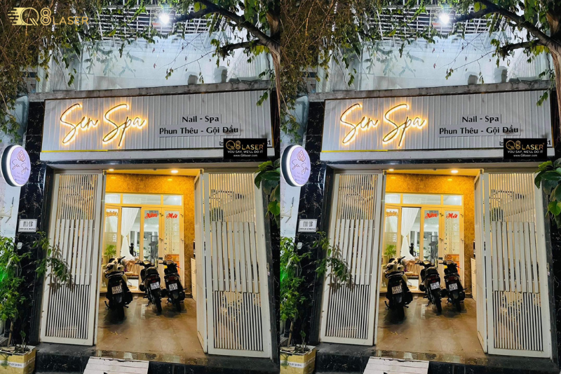 Biển quán tóc thiết kế gọn, dễ thi công