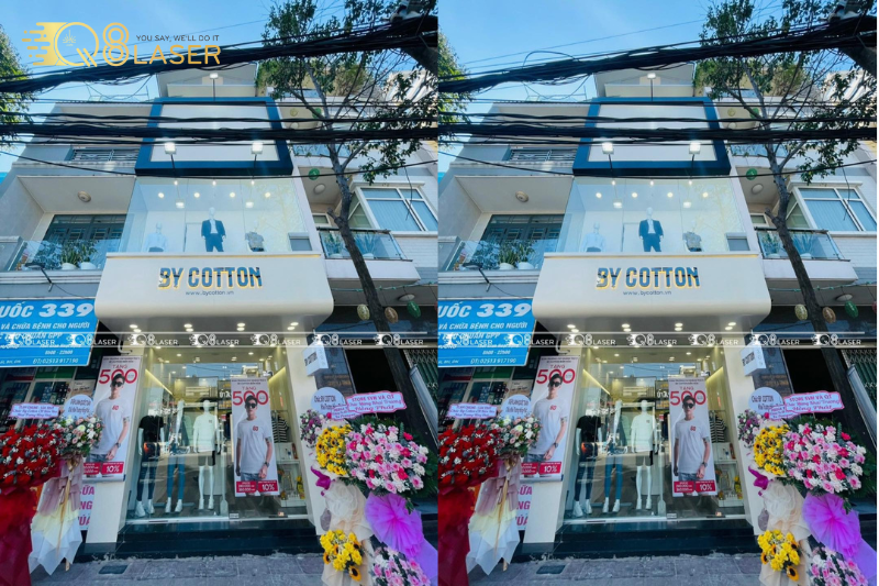 Biển quảng cáo giả bê tông mang phong cách tối giản hiện đại