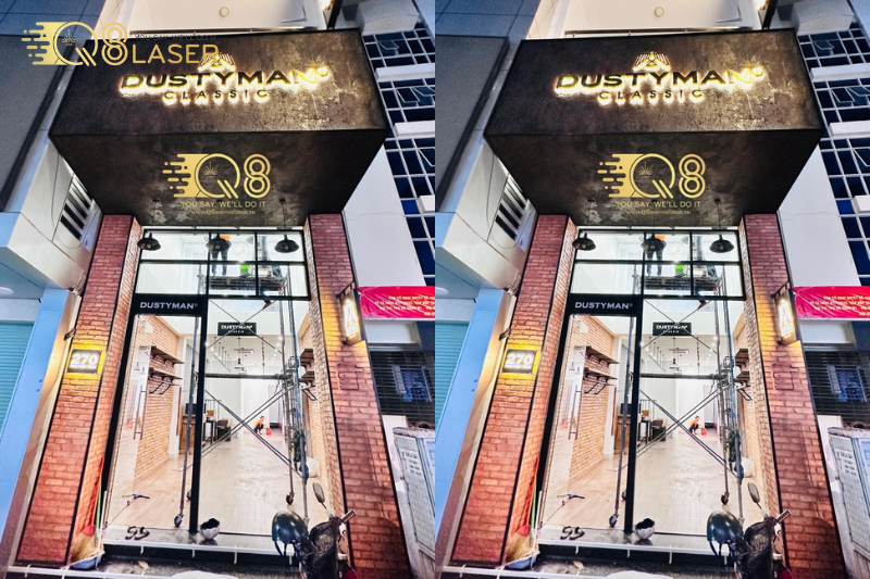 Biển quảng cáo giả bê tông phong cách industrial độc đáo