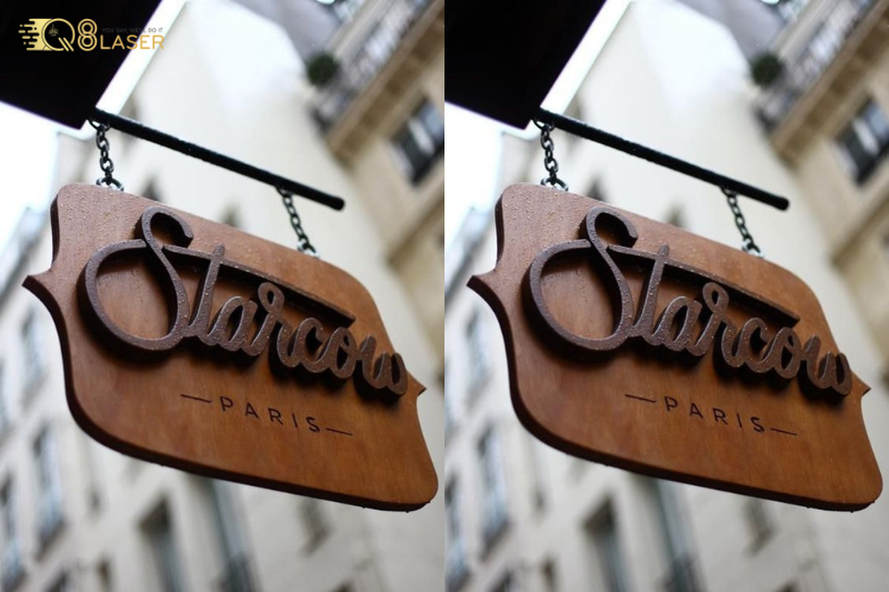 Biển quảng cáo gỗ pallet treo, phong cách mộc – gần gũi