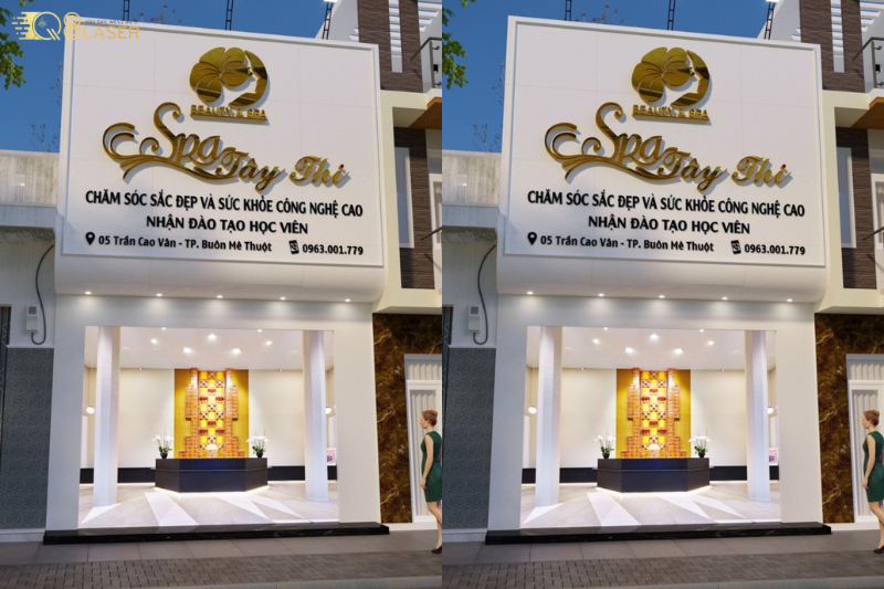 Biển quán tóc thiết kế gọn, dễ thi công