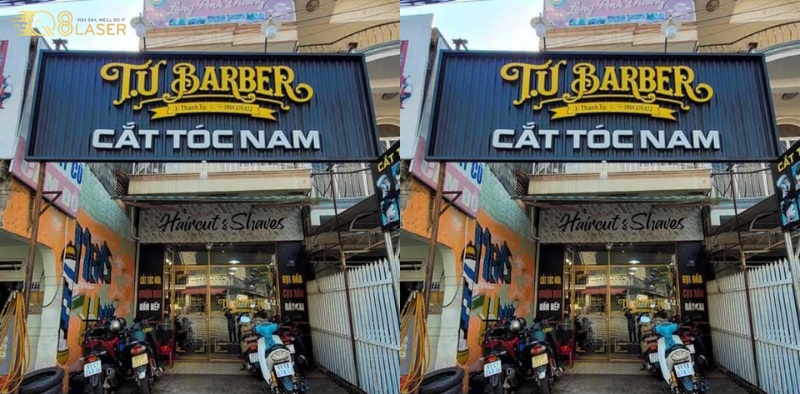 Biển salon tóc nổi bật với màu sắc hài hòa