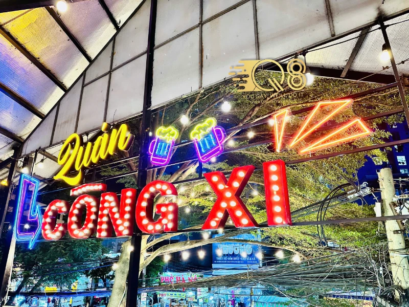 Bảng Hiệu Quán Công Xi – Thi Công Q8 Laser