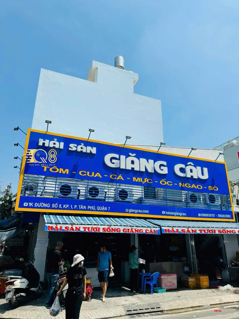 Bảng Hiệu Hải Sản Giăng Câu – Dự Án Q8 Laser