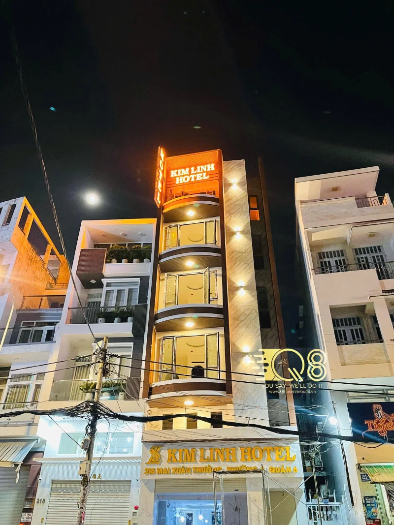 Biển hiệu Kim Linh Hotel thi công bởi Q8 Laser