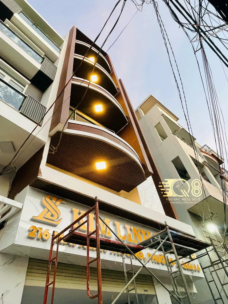 Biển hiệu Kim Linh Hotel thi công bởi Q8 Laser