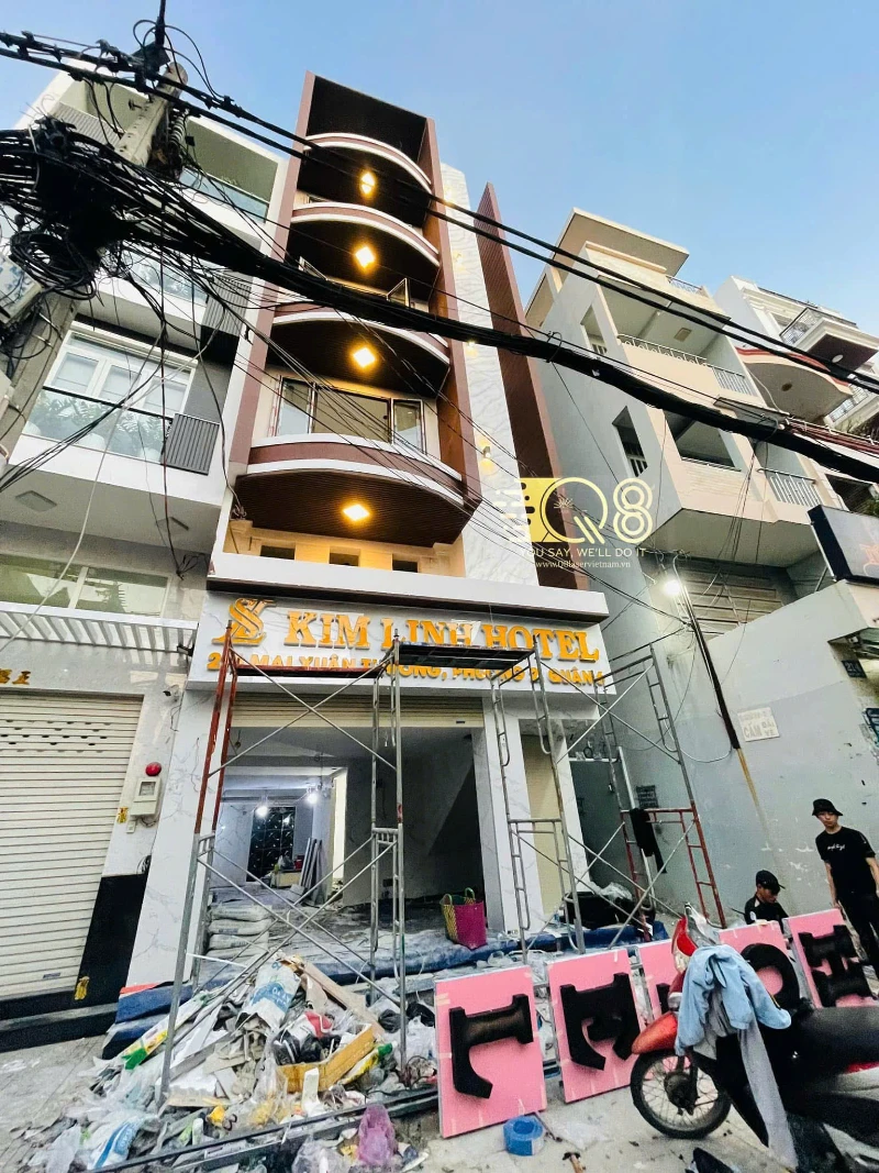 Biển hiệu Kim Linh Hotel thi công bởi Q8 Laser