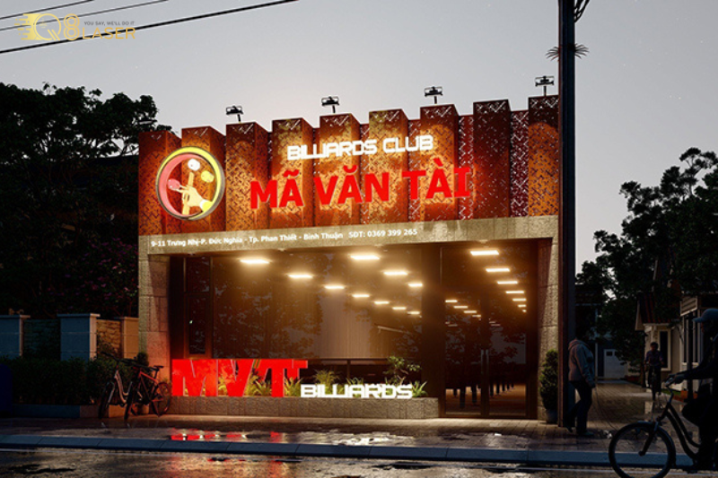 Mẫu bảng hiệu bida đẹp thu hút khách cho quán kinh doanh.