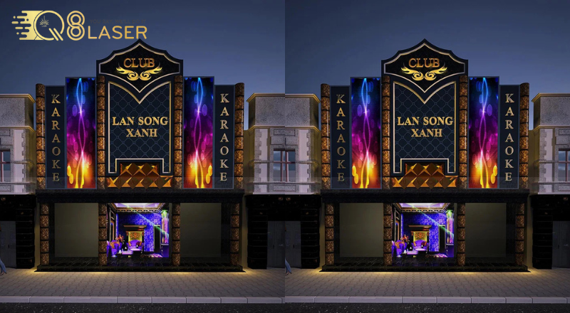 Mẫu bảng hiệu karaoke đẹp, ánh sáng nổi bật