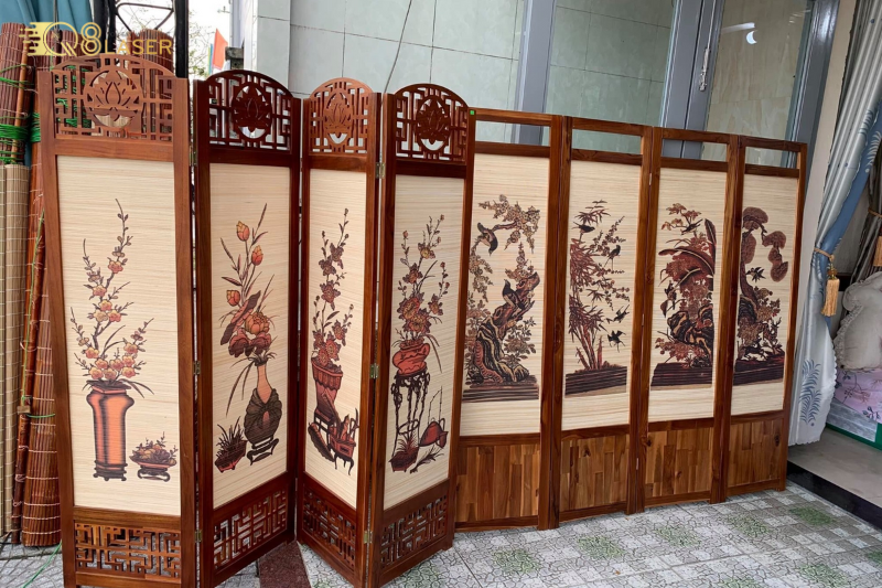 Mẫu kệ trưng bày được cắt gỗ MDF theo thiết kế riêng