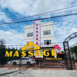 Biển hiệu Massage Sakura nổi bật - Thi công Q8 Laser