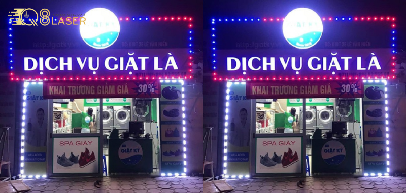 Thiết kế bảng hiệu giặt sấy gọn