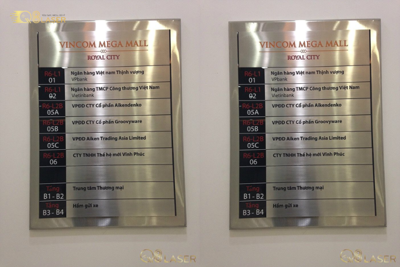 Bảng chỉ dẫn tòa nhà rõ ràng, chuyên nghiệp cho không gian hiện đại