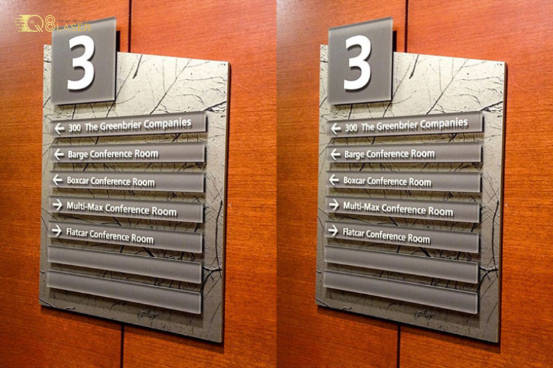 Bảng chỉ dẫn tòa nhà văn phòng thiết kế tối giản, dễ sử dụng