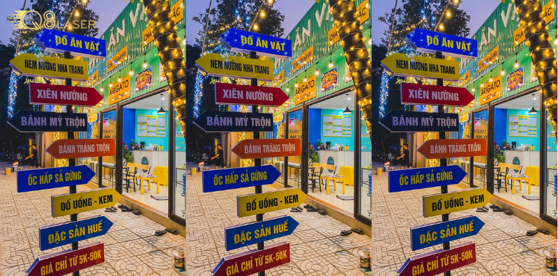 Bảng hiệu ăn vặt đẹp, dễ nhận diện