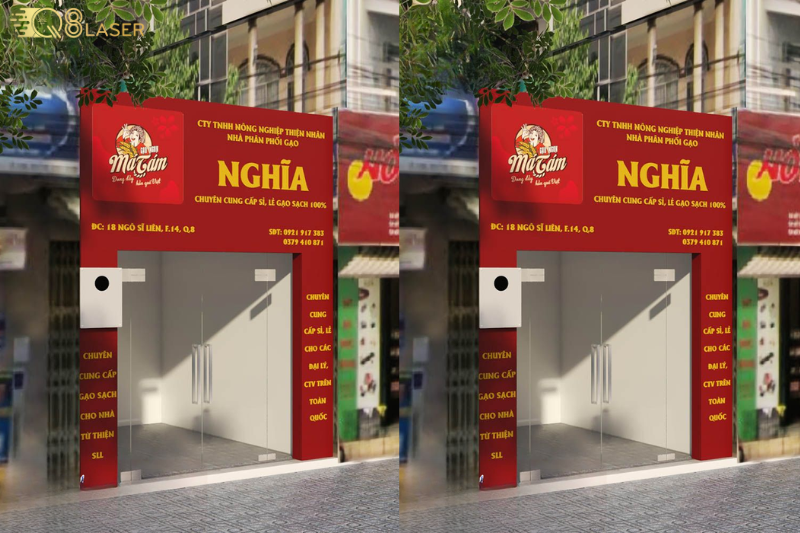 Bảng hiệu bán gạo đẹp, dễ ghi nhớ thương hiệu