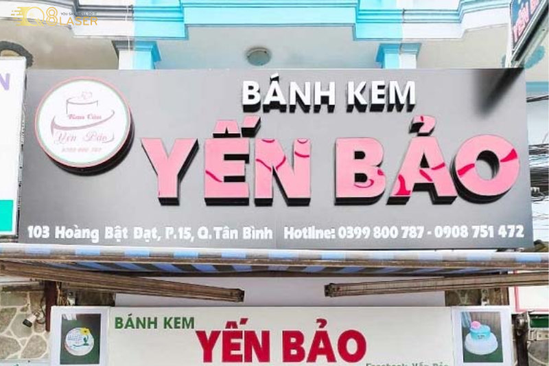 Bảng hiệu bánh kem đẹp, nổi bật mặt tiền tiệm bánh
