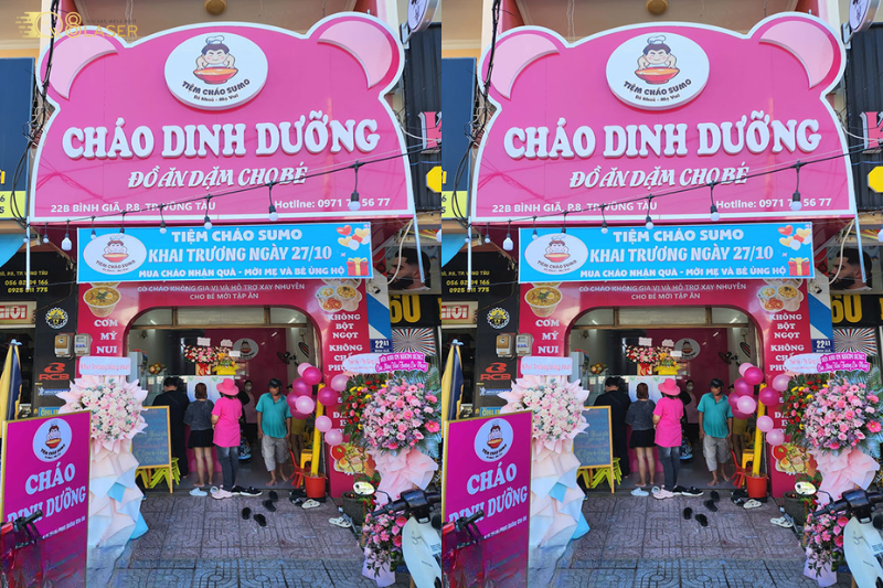 Bảng hiệu cháo dinh dưỡng nổi bật, dễ thu hút khách