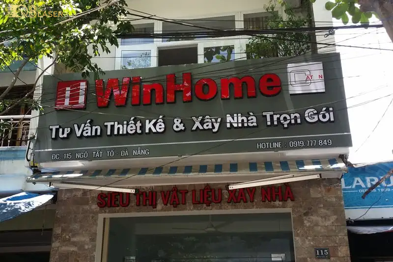 Bảng hiệu công ty thiết kế xây dựng sang trọng