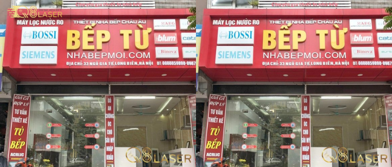 Bảng hiệu cửa hàng gas thiết kế nổi bật, dễ nhận diện, đảm bảo an toàn.