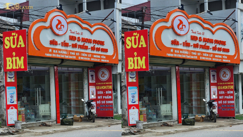 Bảng hiệu cửa hàng sữa bỉm dễ gây chú ý