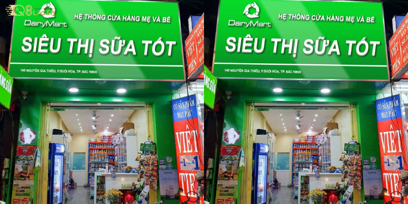 Bảng hiệu cửa hàng sữa bỉm đẹp, dễ nhận diện