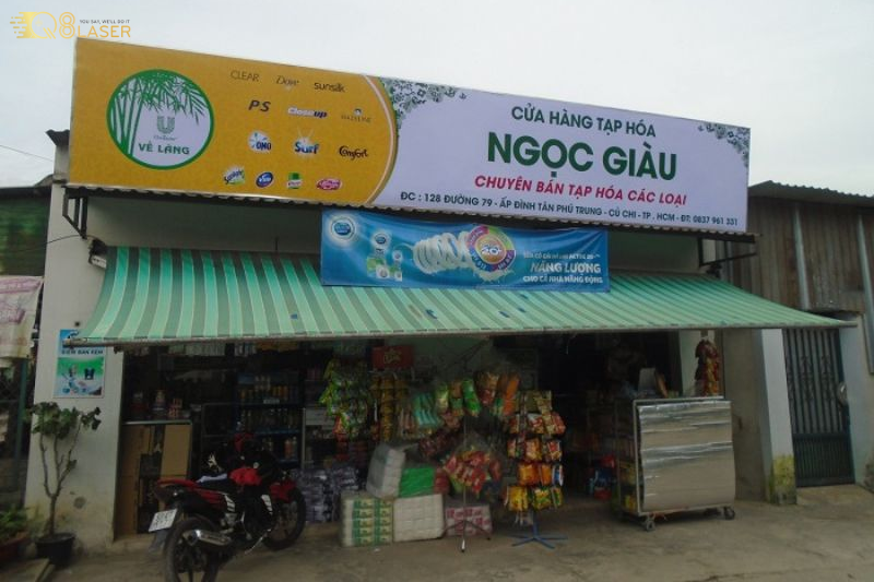 Bảng hiệu cửa hàng tạp hóa đơn giản