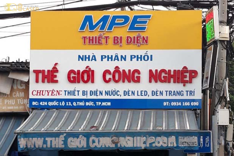 Bảng hiệu điện nước thiết kế đơn giản hiệu quả