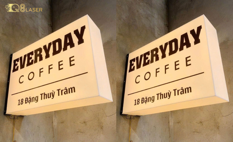 Bảng hiệu gắn tường tối ưu không gian mặt tiền