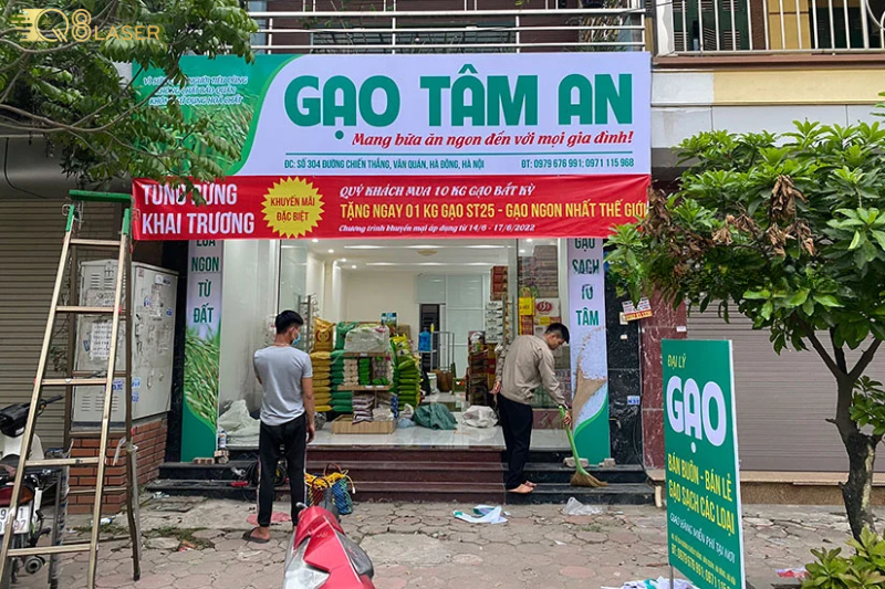 Bảng hiệu gạo đẹp, tăng độ tin cậy cho khách