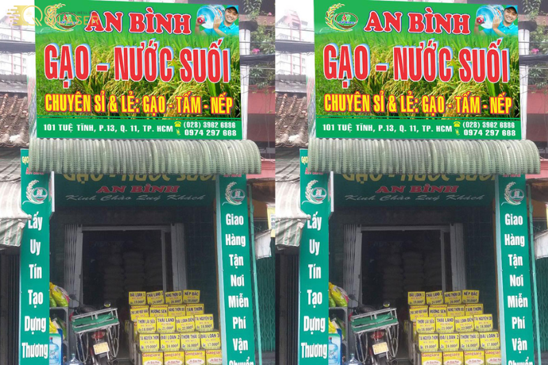 Bảng hiệu gạo gọn gàng, phù hợp cửa hàng