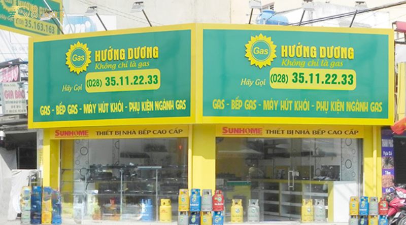 Bảng hiệu gas bền màu, giúp bảng hiệu cửa hàng gas luôn nổi bật.