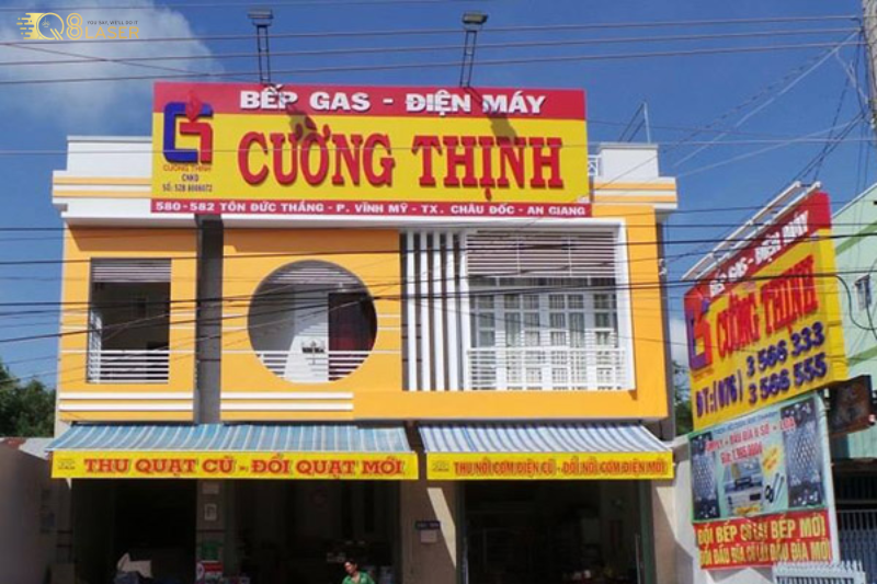 Bảng hiệu gas chắc chắn, phù hợp bảng hiệu cửa hàng gas khu dân cư.