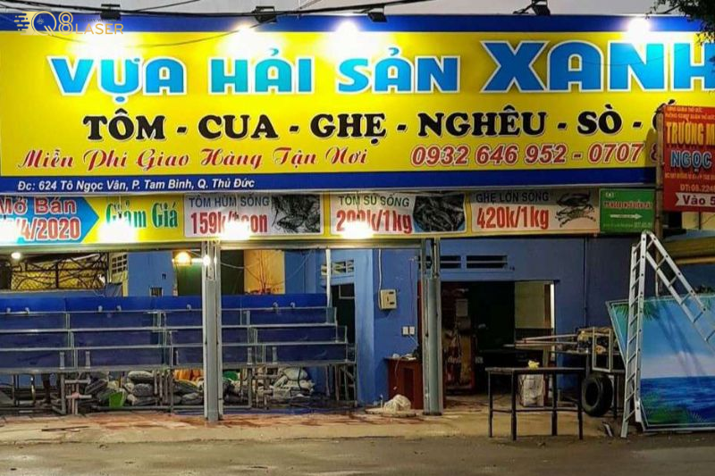 Bảng hiệu hải sản đẹp giúp tăng độ tin cậy