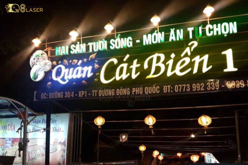 Bảng hiệu hải sản kết hợp biển quảng cáo hải sản