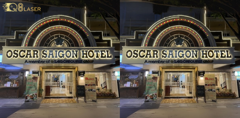 Bảng hiệu khách sạn sang trọng, nổi bật mặt tiền