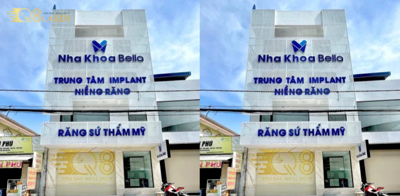 Bảng hiệu phòng khám gọn gàng, dễ nhìn